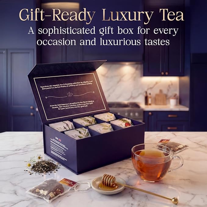 Mighty Leaf Tea and Company Organic Tea Sampler – 30 Count Silken Tea Bags – 6 Assorted Flavors: Earl Grey, Rooibos, Emperor Breakfast, Meridian Chai, Verbena Mint, Chamomile Yuzu