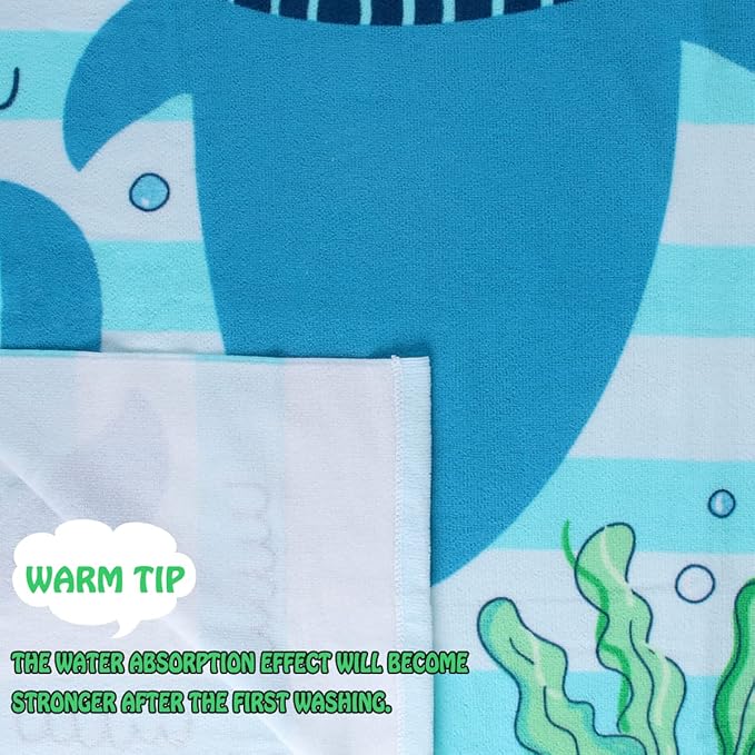 NovForth Bath Towel for Toddler Boys, Pool Hooded Towel for Kids, Hooded Beach Towel Poncho for Bath/Pool/Beach Swim Cover