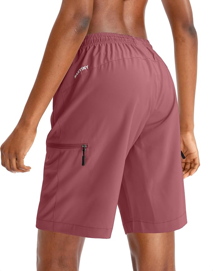 SANTINY Women's 5''/ 7''/9'' Hiking Cargo Shorts Quick Dry Lightweight Summer Shorts for Women Athletic Golf Zipper Pockets