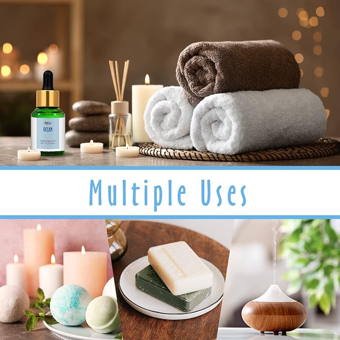 Ocean Fragrance Oil, MitFlor Single Scented Oil, Large Size Premium Grade Fragrance Oil for Diffuser, Soap & Candle Making Scent, Fresh Aromatherapy Oil for Home Fragrance, 30ml