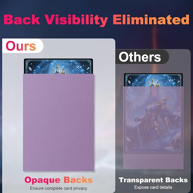 200 Pack Card Sleeves, Matte Dual Trading Card Sleeves with Opaque Back & Smooth Shuffle, Tear Resistant Card Protectors for MTG, TCG and Game Cards (Orchid Purple)