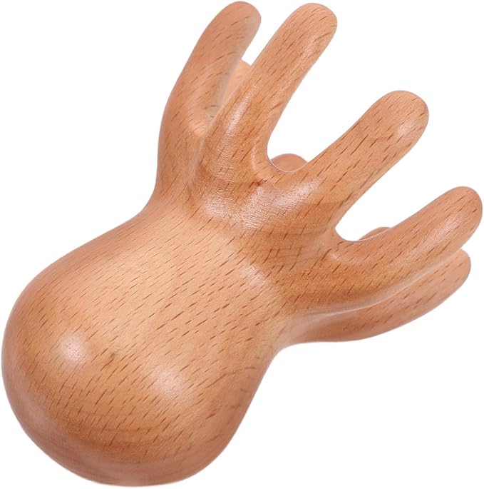 ERINGOGO Octopus Scalp Massager Comb, Beech Wood Massage Tool for Deep Scalp and Head Relaxation, Portable Manual Hair Brush Massager for Office and Travel Use