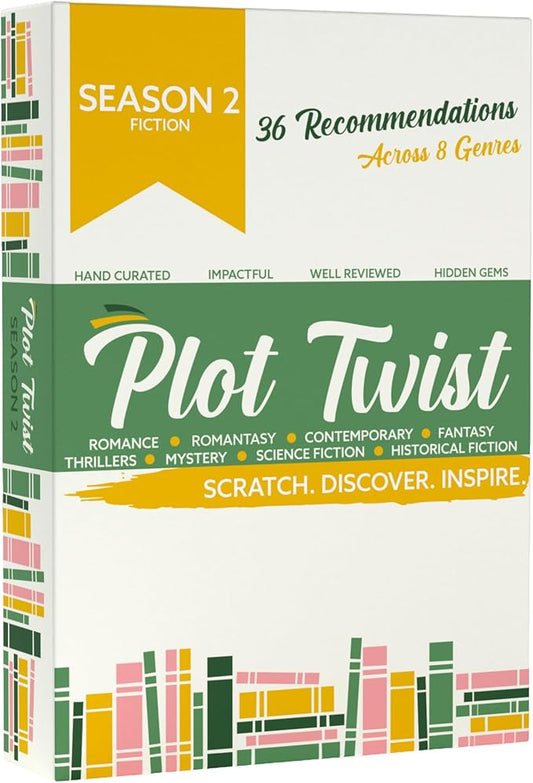 Blue Wasatch Games Plot Twist Season 2: 36 Book Recommendation Scratch Off Cards Across 8 Unique Fictional Genres. Gift for Couples, Book Clubs, Readers, Story Lovers.