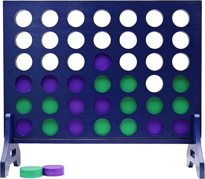 Tailgating Pros Premium Navy Giant Four in a Row with Carrying Case - Jumbo Oversized Outdoor Yard Game - Connect Multiple Pucks in a Row to Win - Many Puck Colors Available!