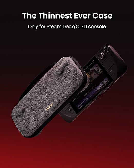 tomtoc Carrying Case Compatible with Steam Deck/OLED, Protective case, Hard Portable Travel Carrying bag for Steam Deck Console & Accessories, Shockproof, Travel friendly, Gray