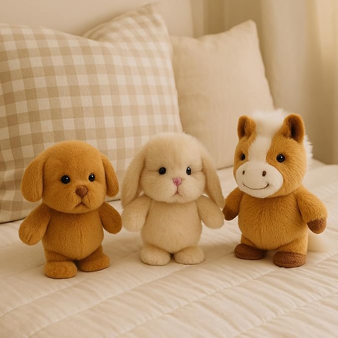 Easfan Talking Puppy Repeats What You Say Walking Singing Stuffed Animal Golden Dog Interactive Plush Toy Funny Animated Toy Mimicking Speaking Birthday for Kids Toddlers,8''