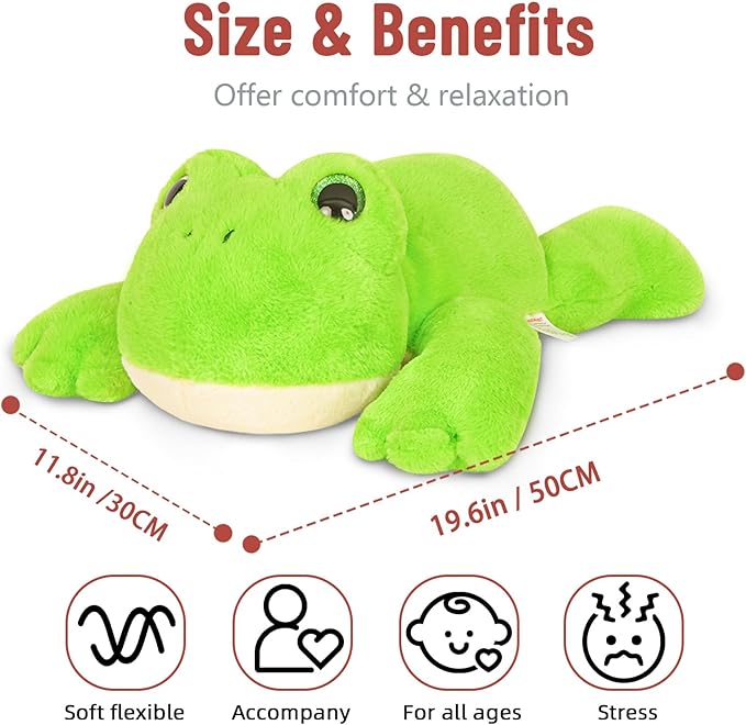 Niuniu Daddy 20" | 3.3 Pound Frog Weighted Stuffed Animals for Kids Adults, Soft Stuffed Frog Plush Toys for Sleeping Hugging, Squishy Body Pillow for Presents Birthday Christmas Holiday Easter