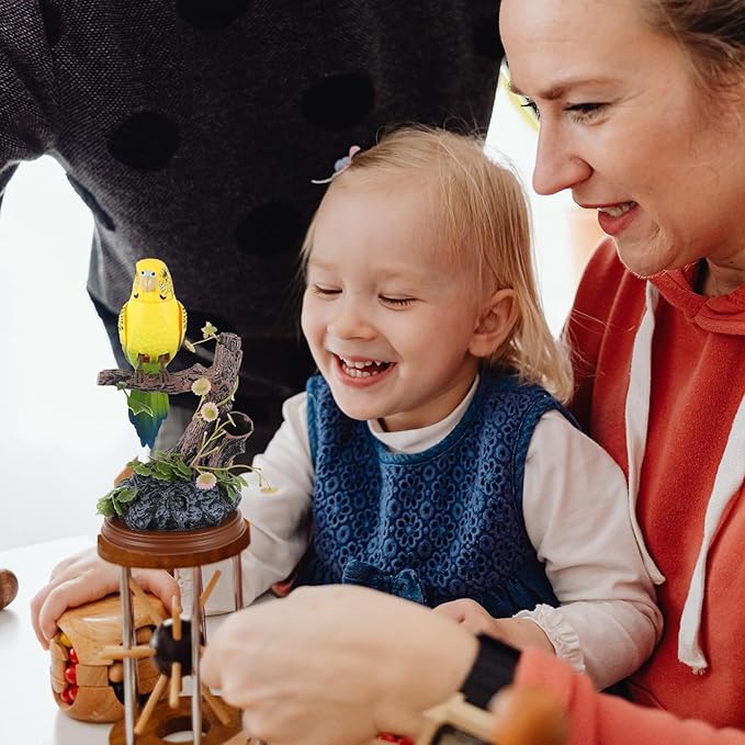 NUOBESTY Plush Repeat What You Say Parrot Toy Electric Talking Parrot Sound Recording Voice Repeating Toy Funny Electronic Pets Kids Adults Interactive, Yellow Outdoor