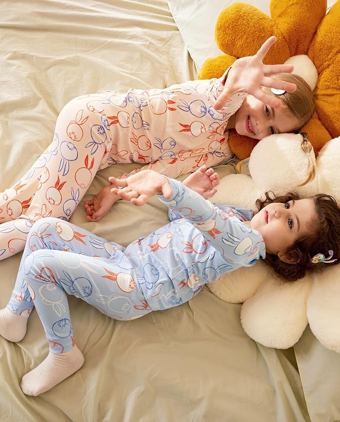 Bamboo Viscose Toddler Girls Kids Pajamas Unicorn Mermaid Pjs Long Sleeve Snug fit 12M-8Y 2pcs Soft Jammies