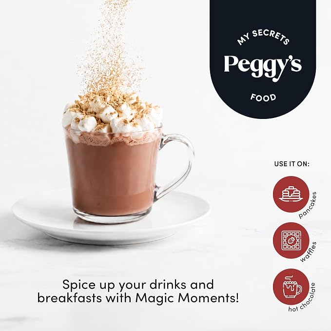 My Secrets Peggy's Food Magic Moments Holiday Sweet Mix - Sugar Free Sweetener with Cinnamon, Ginger, Cloves & Nutmeg - Keto & Gluten-Free Christmas Spice Blend for Baking & Coffee - 4.9 oz