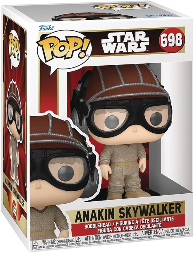 POP Star Wars: The Phantom Menace 25th Anniversary - Anakin Skywalker (Pod Racer Helmet) Funko Vinyl Figure (Bundled with Compatible Box Protector Case), Multicolored, 3.75 inches, STL296196