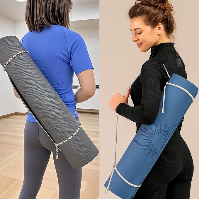 DAOSUN Yoga Mat Strap - 8MM Adjustable Paracord Carrier for Carrying Yoga Mats, Camping Pads & Blankets (Strap Only)