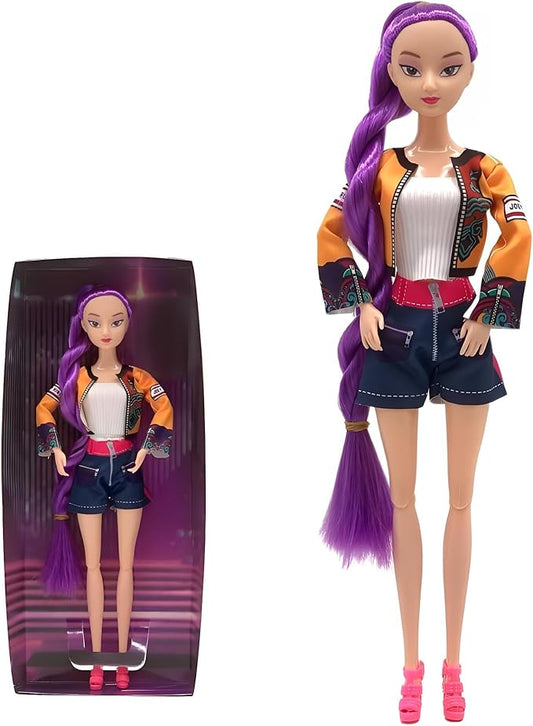 2026 New Singer Fashion Dolls,11.5'' Girl Group Fashion Doll for Kids,Articulated Fashion Doll Set,Great Gift Idea for Girls Fans(A-Purple Hair)