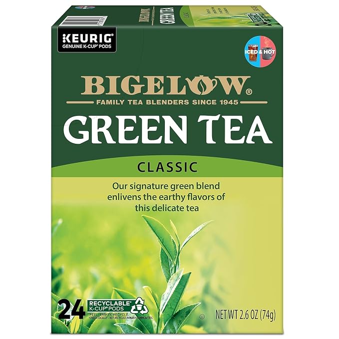 Bigelow Green Tea Keurig Single-Serve K-Cup Pods, (Pack of 24)