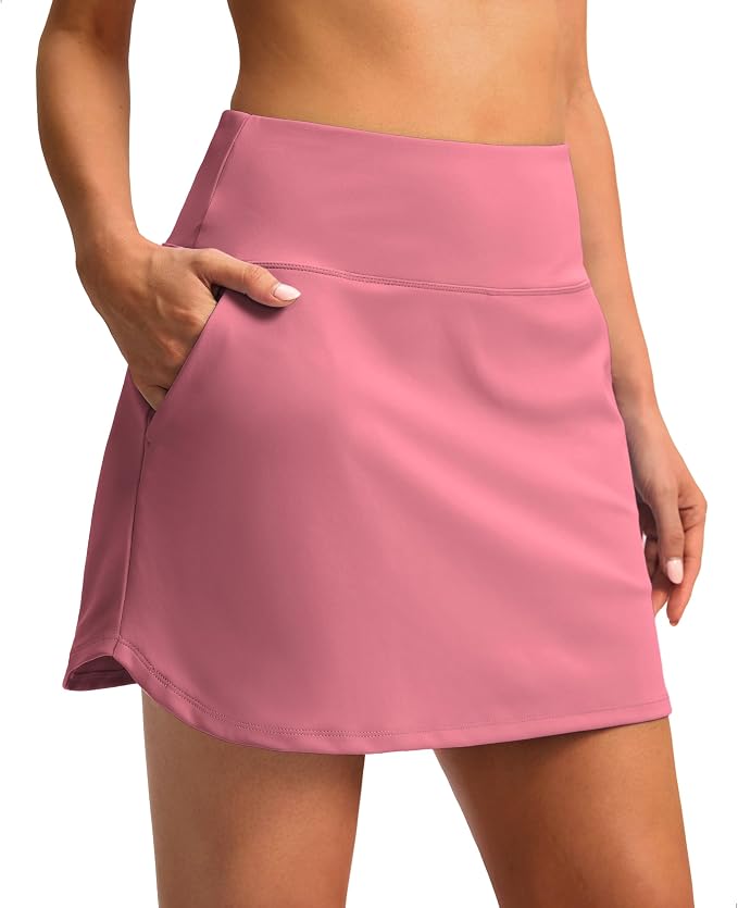16'' Skorts for Women with 4 Pockets Athletic Tennis Golf Skirt | Built-in Shorts, High Waisted, Stretchy, A Line, Casual, Pickleball, Skort