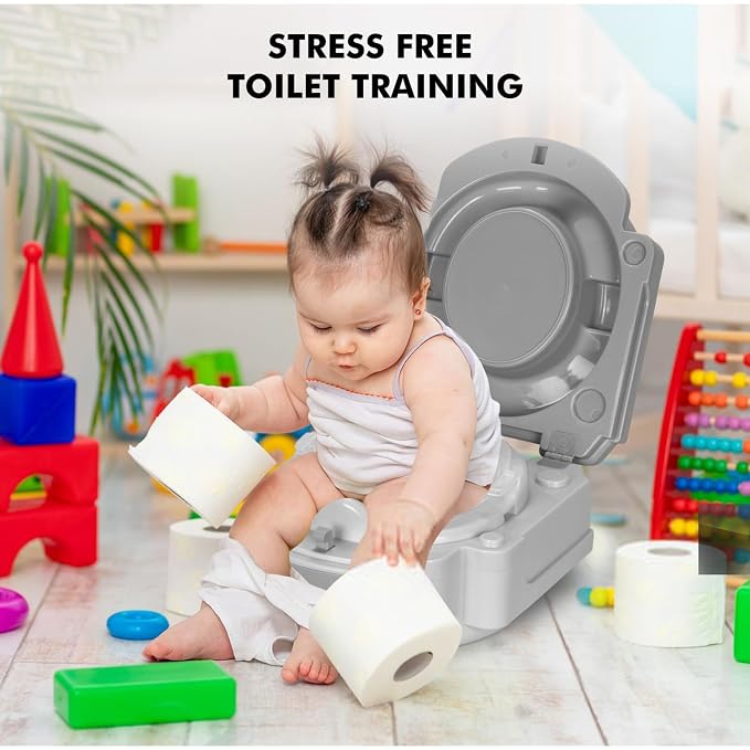Baby Carry Potty,Portable Potty for Toddler Kids Travel,Toddler Potty Toilet, Carry Baby Potty Toddler Toilet Seat for Camping Park Outdoor,Children Car Potty (Gray)