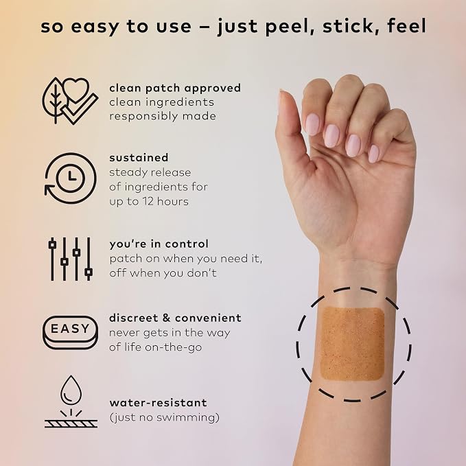 The Good Patch Relax Patches, to Unwind and Decompress, Natural Patch with Ashwagandha, Ginger Root, Plant Powered Wearable Wellness, Sustained Release (24 Total Patches)