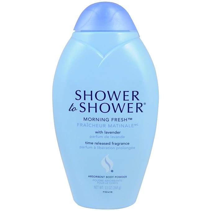 Shower to Shower Morning Fresh Body Powder with Lavender for Men & Women, Talc Free, Sweat Absorbing, Prevents Chafing & Odor, Deodorizing All Over Body Powder for Long Lasting Freshness, 13 OZ