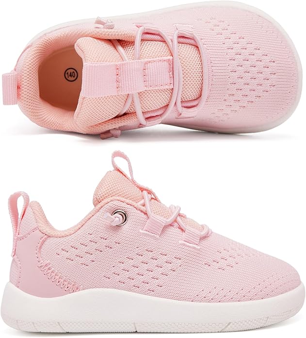 MORENDL Wide Toddler Shoes Baby Walking Shoes Girls Boys Zero Drop Minimalist Sneakers Slip On Tennis Shoe Breathable Naturally Flexible