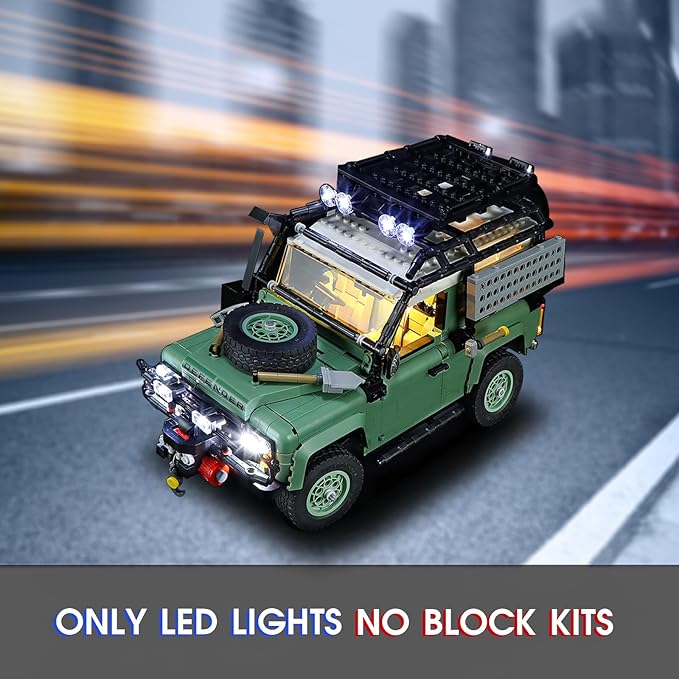 Vaodest Light for Lego 10317 Icons Land Rover Classic Defender 90 Set,Design and Configuration Compatible with Model 10317(Light Only, Not Building Block Kit)