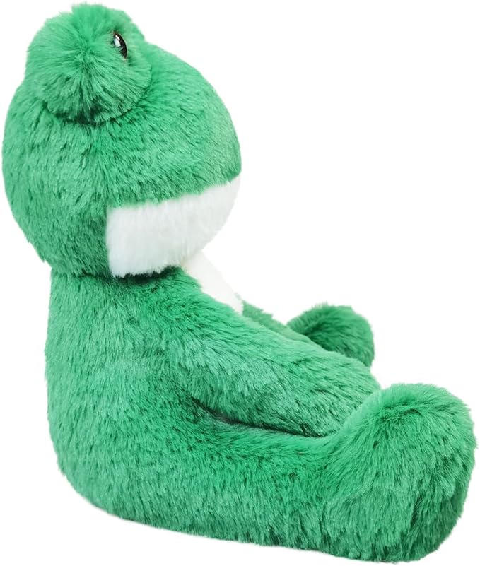 Green Frog Plush Toy, Cute Furry Frog Stuffed Animal, Soft Cuddly Plushie Hugger Toy for Boys Girls, Gifts for Kids or Girlfriend, 8.5 Inches