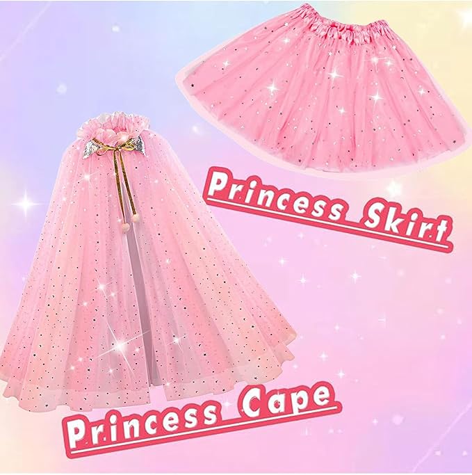 FKKFYY Rainbow Cape Cloak for Girl Princess