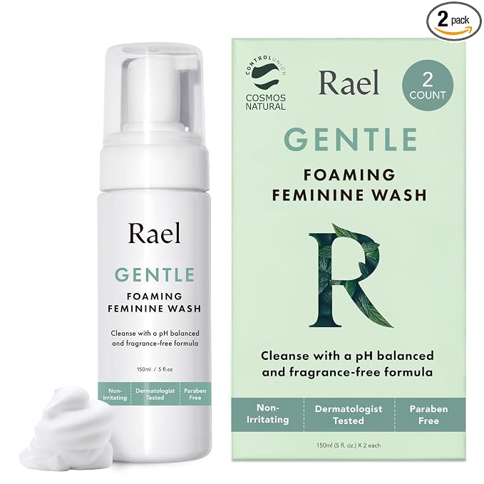 Rael Gentle Feminine Wash, Foaming Cleanser for Intimate Care (5 oz, 2 Pk) | Coco-Betaine and p-Anisic Acid, Foaming Intimate Wash, Daily pH Balanced Care for Women, Fragrance Free