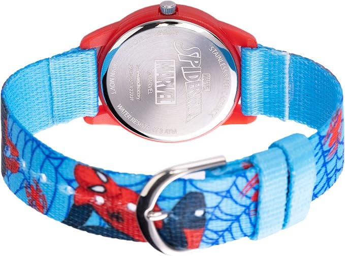 Marvel Spiderman Watch for Kids - Spiderman Watch Boys - Spider-Man Watches for Boys 4-6 - Toys - Kids - Marvel Toddler - Silver Case - 3D Silicone Plastic Strap