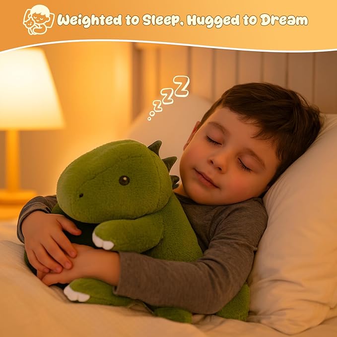 SQEQE Weighted Stuffed Animals Dinosaur, Weighted Dinosaur Plush for Stress Relief, Cute Dino Plushies Pillow Toy for Adults Bed Time, Christmas & Valentines Gift 23.6 Inch 3.8 Lbs