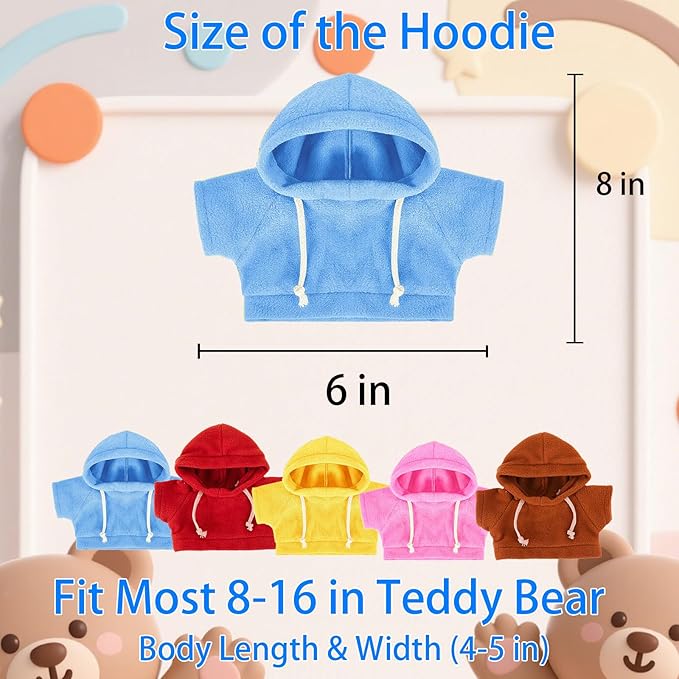 15 Pcs Custom Clothes for Teddy Bears with Text Photo, Personalized Stuffed Animal Clothes Fit 8-16 inch Stuffed Bear Sweater Outfit, Custom Doll Clothing Make Your Own Plush Doll Shirt