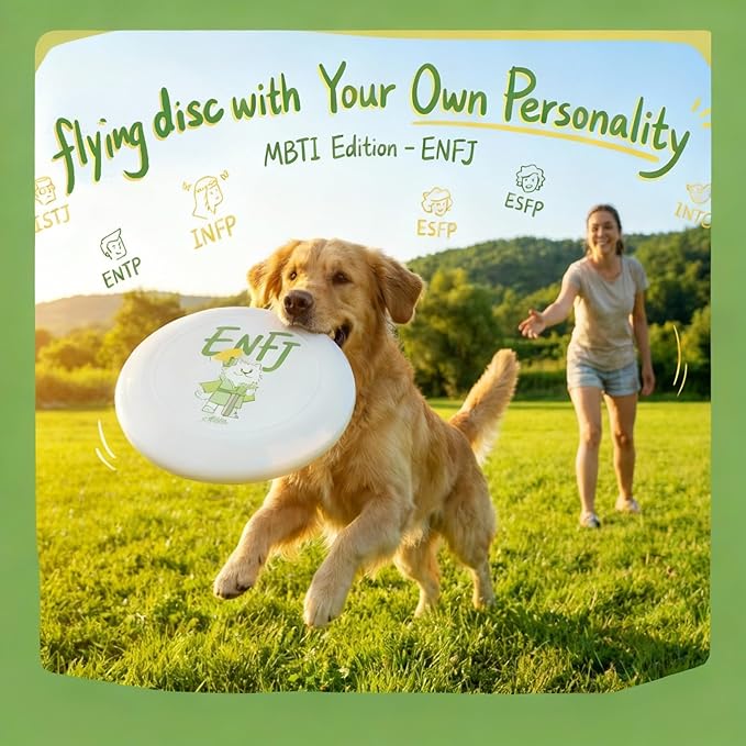 Social Gift & Team Activity Flying Disc, 10.63 Inch MBTI Flyer Disc Lightweight Durable for Outdoor Beach Park Backyard Game - 170g