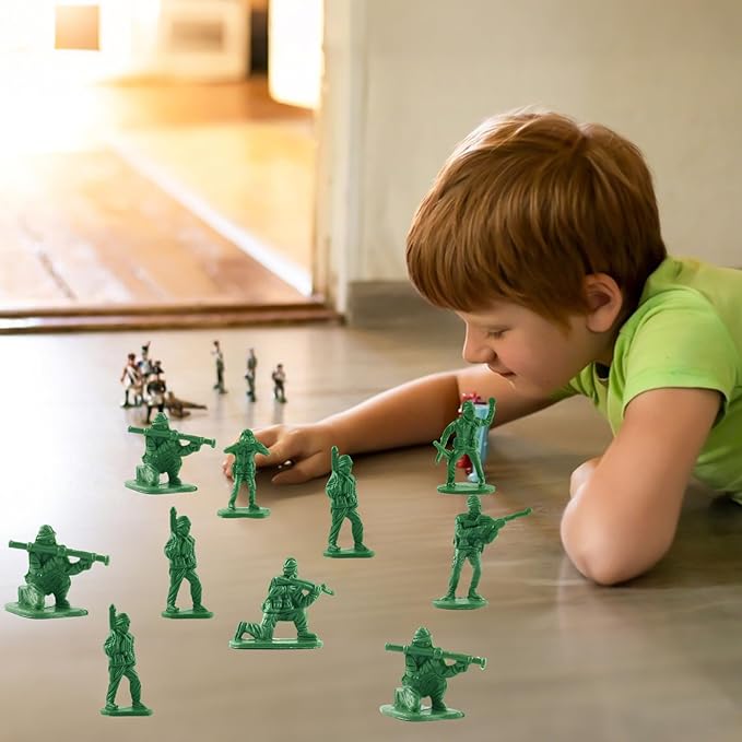 Army Men Toy Soldiers Set 50pcs Green Soldier Action Figures Army Men Playset Plastic Military Toys for Boys Birthday Gift Christmas Holiday Stocking Stuffers Party Favors School Projects Diorama