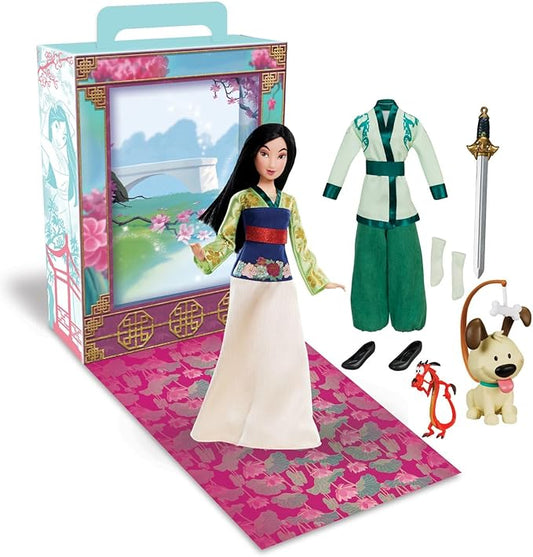 Disney Store Girl's Mulan Story Doll, Mulan, 11 Inches, Fully Posable Toy in Glittering Outfit - Suitable for Ages 3+ Toy Figure, Gifts, New for 2023?