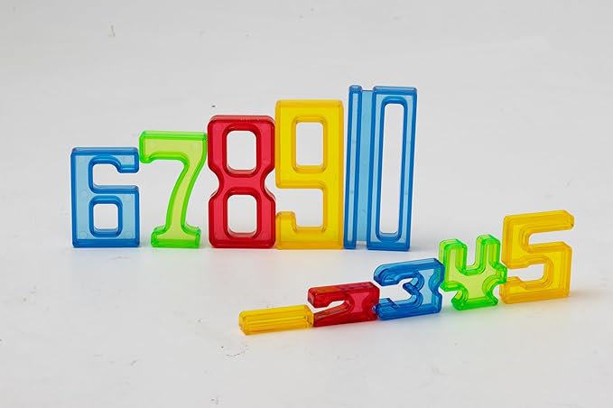 Math Manipulative Transparent Numbers Set | Counting Toy Light Box Accessory | Transparent Counters | Sorting and Stacking | Sensory and Fine Motor Skill Development | Rainbow Numbers -35 Pcs,4 Colors