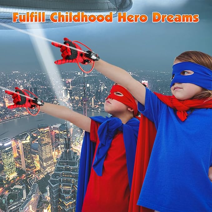 Summer Water Toys, econoLED Water Guns, Superhero Squirt Guns with Glove Summer Party Swimming Pool Beach Outdoor Water Fighting Toys for Kids