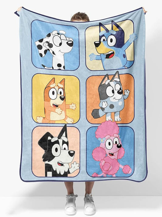 Bluey & Friends Plush Travel Throw Blanket - Measures 40 x 50 Inches Super Soft & Cozy Travel Accessories