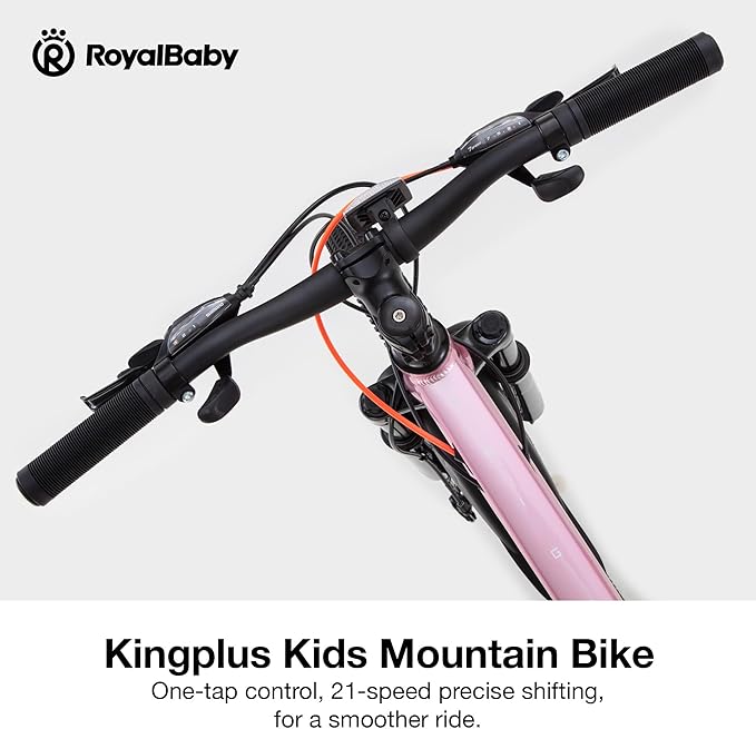 RoyalBaby Kids Mountain Bike for Boys and Girls, Ultra-Light Aluminum 20-26 Inch Wheel Bicycle for 6-14 Years Old Children, 7/21-Speeds Drivetrain