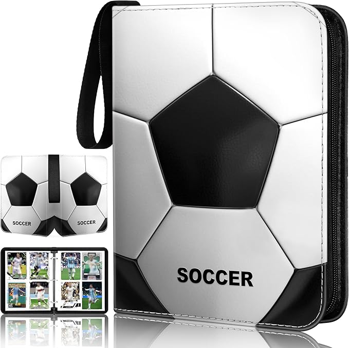 RONMONG Soccer Card Binder,2025-2026 Sports Trading Card with Sleeves Holder Album,440 Pockets Soccer Card Holder Sheets Display Storage Protectors for Collectors Boys and Girls Gift