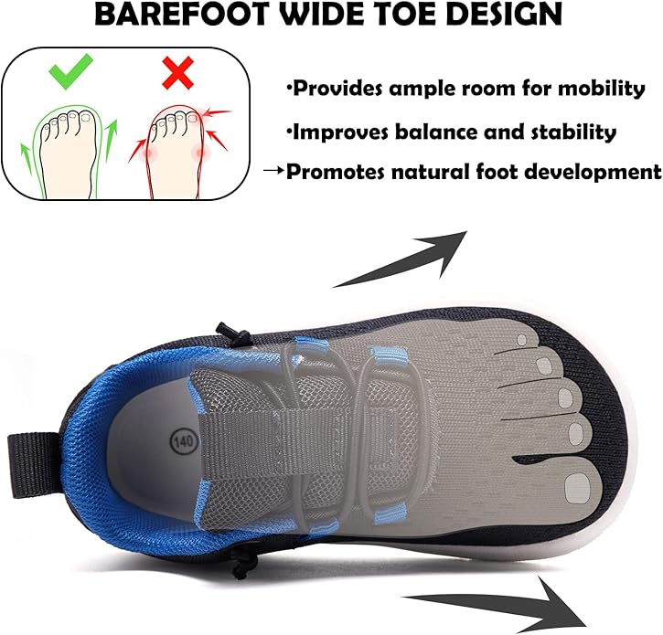 MORENDL Wide Toddler Shoes Baby Walking Shoes Girls Boys Zero Drop Minimalist Sneakers Slip On Tennis Shoe Breathable Naturally Flexible