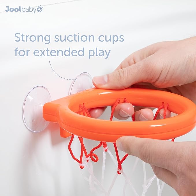 Jool Baby Bath Basketball Hoop for Toddlers, Kids Bathtub Toy – Includes Basketball Net w/ Suction Cups, 2 Basketballs