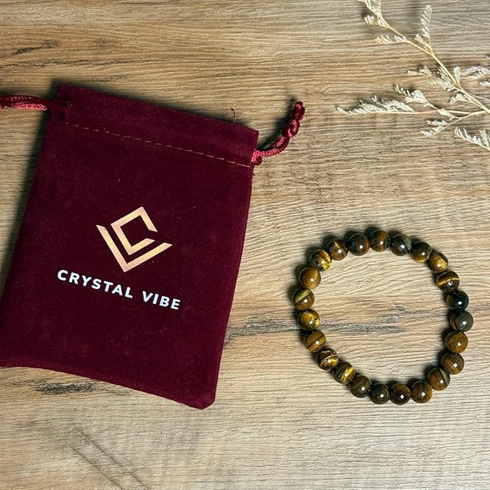 Crystal Vibe 8mm Beaded Bracelets For Women Men - Healing Crystal Bracelet - Adjustable Size
