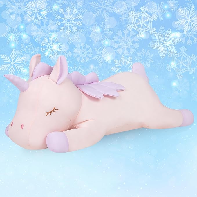 My OLi 24'' Unicorn Cooling Stuffed Animal Pillow Coolable Unicorn Plush Toys Gift for Kids Adults