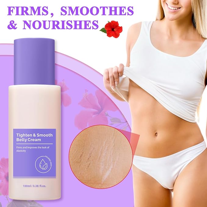 Tighten & Smooth Belly Cream - Tighten and Lift Neck Cream, Advanced Firming Lotion for Arms, Butt & Thighs | Visibly Lift Loose Skin, Improve Elasticity & Tone