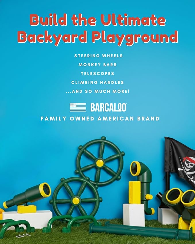 Playground Safety Handles - Outdoor Blue Grab Handle Bars, Plastic Tree House or Playhouse Accessories, Backyard Playset Equipment Replacement Safety Parts for Monkey Bars, Jungle Gym, and More