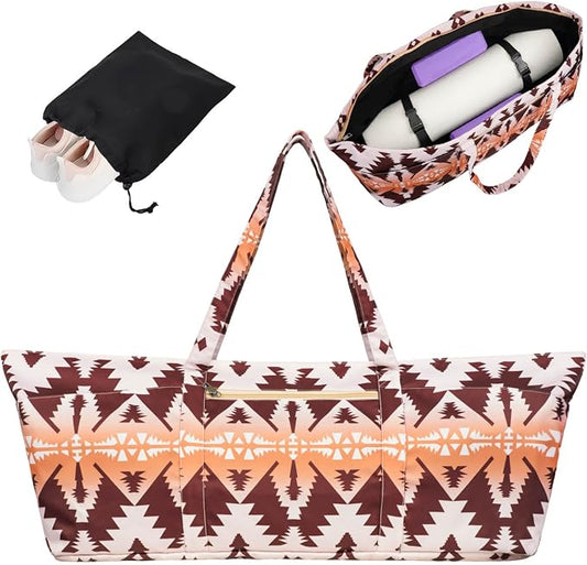Yoga Mat Bag Yoga Mat Carrier with Shoes Compartment & Wet Pocket Pilates Bag with Zipper Pockets & Yoga Mat Holder Strap Yoga Bags and Carriers Fits All Your Stuff
