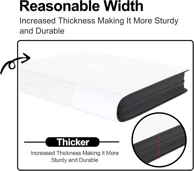 Top Loader Binder for Cards, 9 Pocket, Holds Up to 360 Toploaders with Ringless 20 Double-Sided Sleeves, Side Loading Top Loader Card Binder with Zipper for Trading Sports Cards in 3" x 4" Toploaders