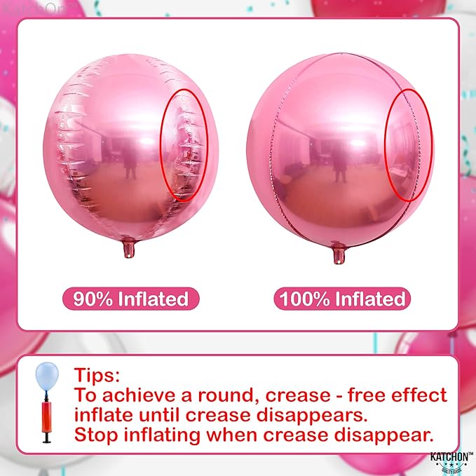 KatchOn, Light Pink Balloons - 22 Inch, Pack 6 | Light Pink Foil Balloons for Pink Birthday Decorations | Metallic Balloon For Birthday, Gender Reveal, Baby Shower, Bachelorette Party