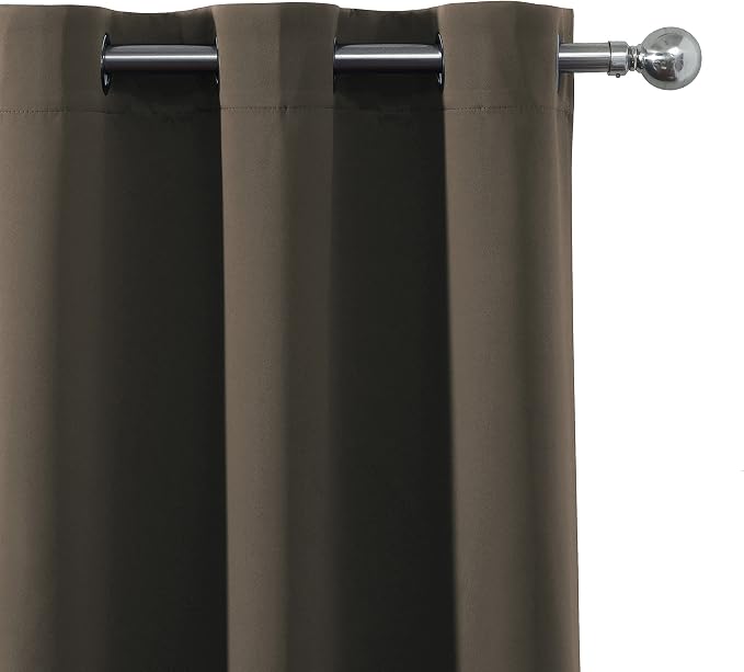 LEMOMO Chocolate Brown Blackout Curtains 40 x 63 Inch Length/Set of 2 Curtain Panels/Thermal Insulated Room Darkening Blackout Curtains for Bedroom
