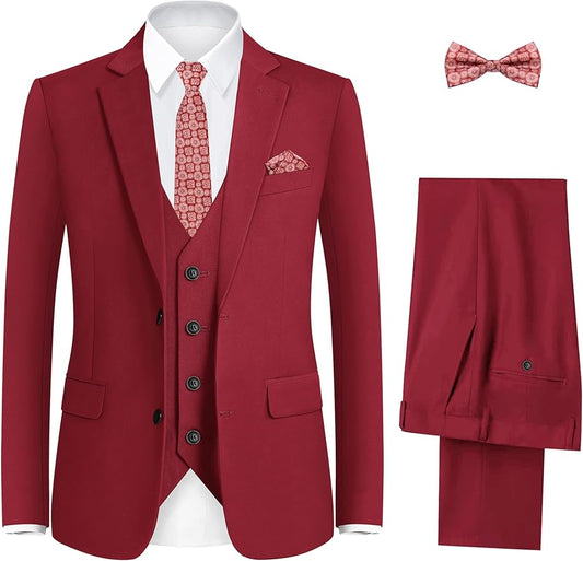 Happy Dolphin Boys Suit Set Modern Fit Kids Suits Adjustable Waist Boys Wedding Outfit for Boy Communion Suits for Boys