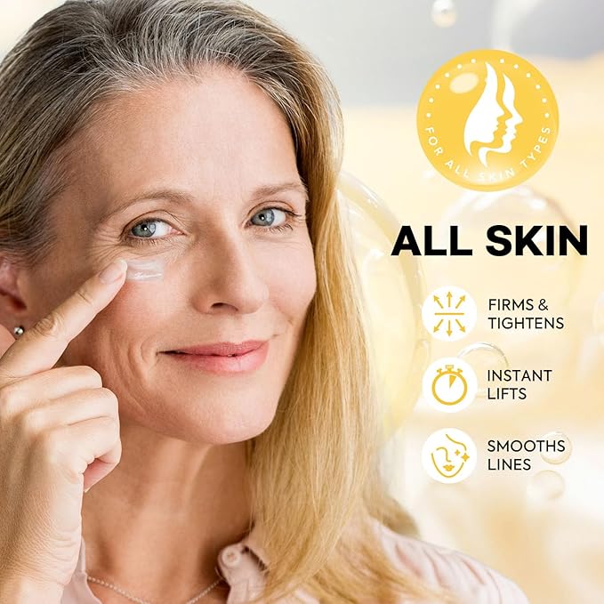 Instant Under-Eye-bag Tightening Cream: Temporary Eye Bags Tightener and Remover for Men & Women 50+ - Rapid Eye Puffiness Reducer, Wrinkle Smoothing & Lifting, Firming Treatment Cream, 0.5 oz
